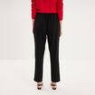 Pantalon carotte taille &eacute;lastiqu&eacute;e noir femme
