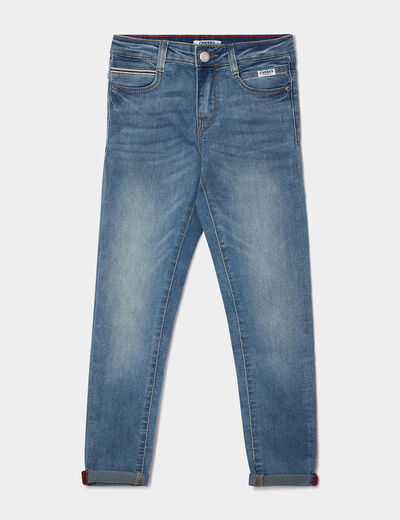 Jeans skinny taille ajustable denim double stone gar&ccedil;on