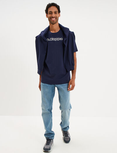 T-shirt avec manches courtes coton Kappa bleu gris homme