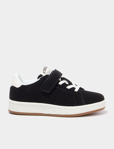 Tennis basses avec scratchs noir gar&ccedil;on
