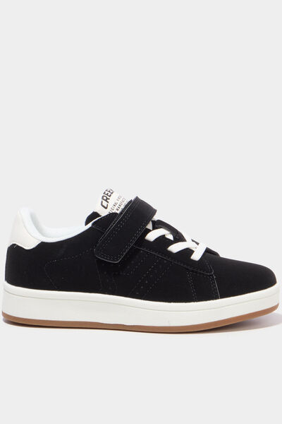 Tennis basses avec scratchs noir gar&ccedil;on
