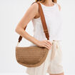 Sac banane XL effet tressé sable femme