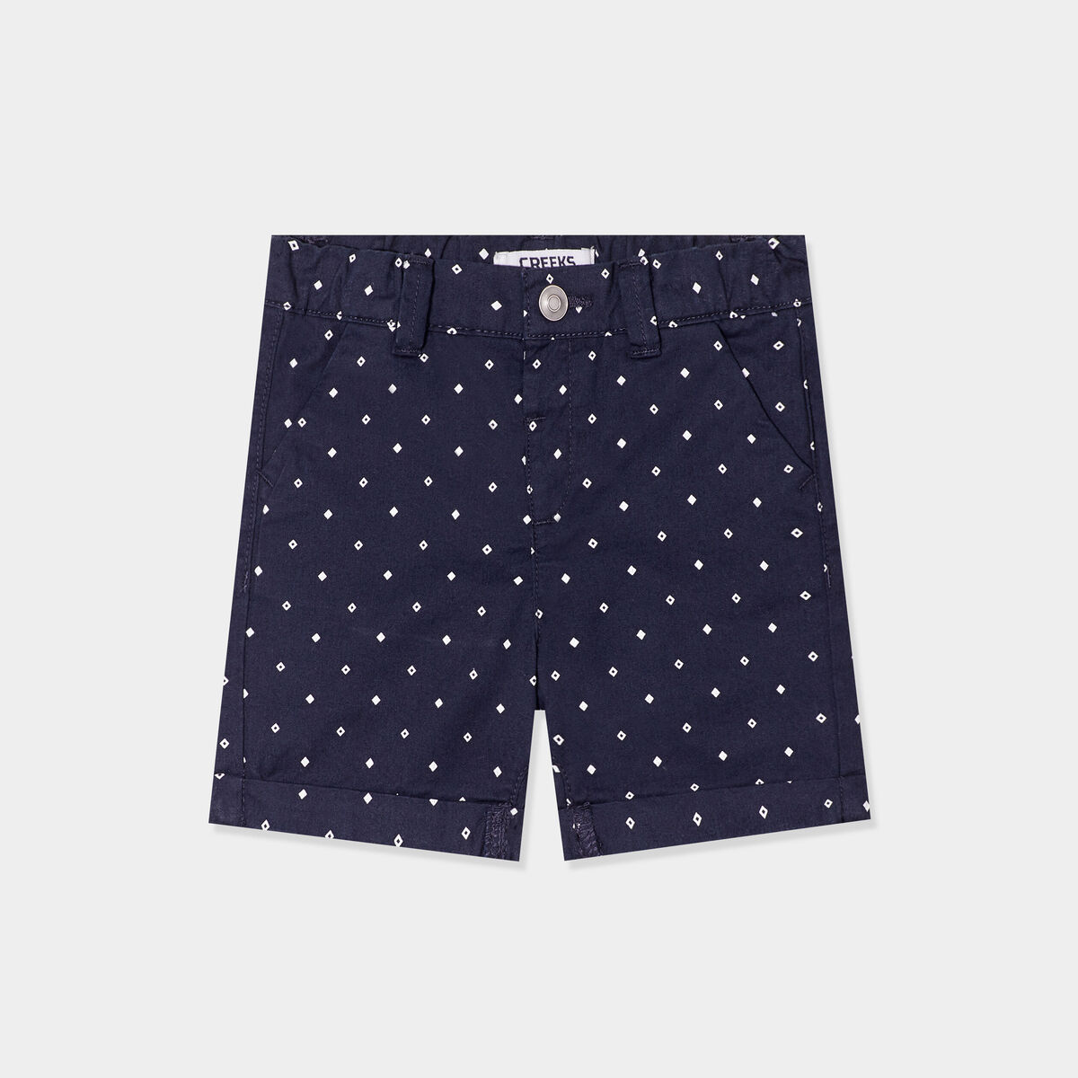 Short droit taille élastiquée coton bleu marine bébé garçon