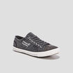 Baskets basses en toile &agrave; lacets gris homme