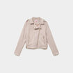 Veste biker effet su&eacute;dine beige femme