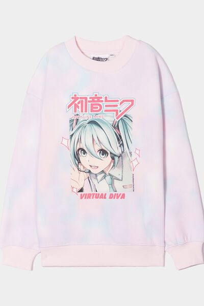 Sweat manches longues Hatsune Miku parme fille
