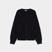 Gilet boutonné col en V noir femme