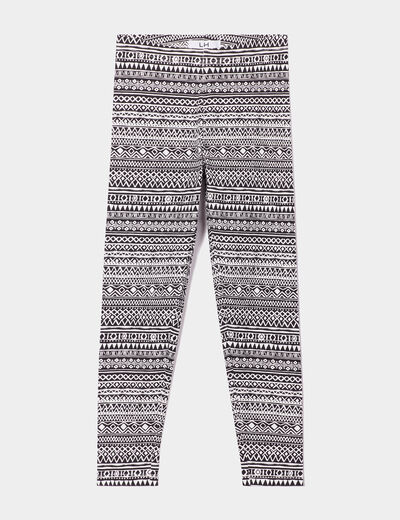 Legging long élastiqué coton noir fille