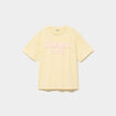 T-shirt droit manches courtes coton jaune clair femme