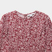 Robe courte patineuse &agrave; volants smock&eacute;e bordeaux fille