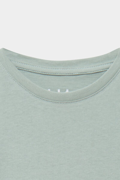 T-shirt en coton manches courtes vert pastel gar&ccedil;on