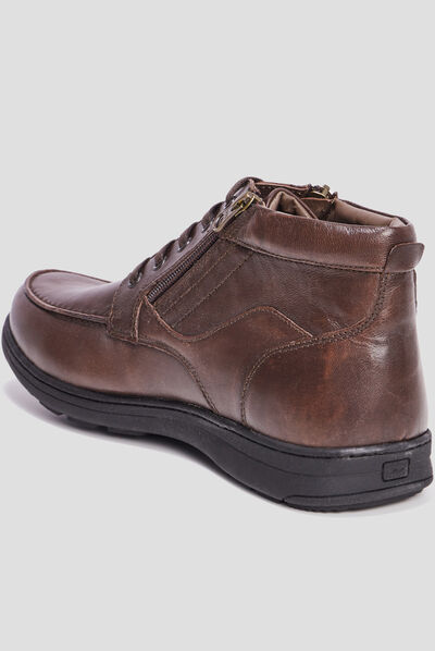 Bottines détails zippés en cuir Berzigo marron homme