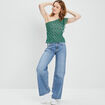 Blouse asymétrique vert femme