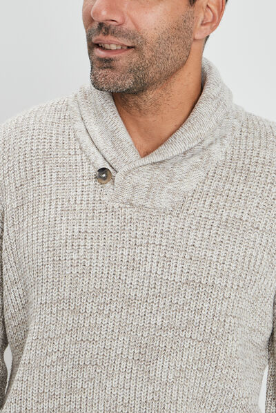 Pull manches longues ivoire homme