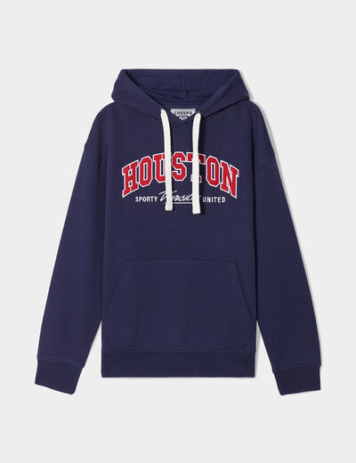 Sweat à capuche hoodie oversize Creeks bleu marine homme