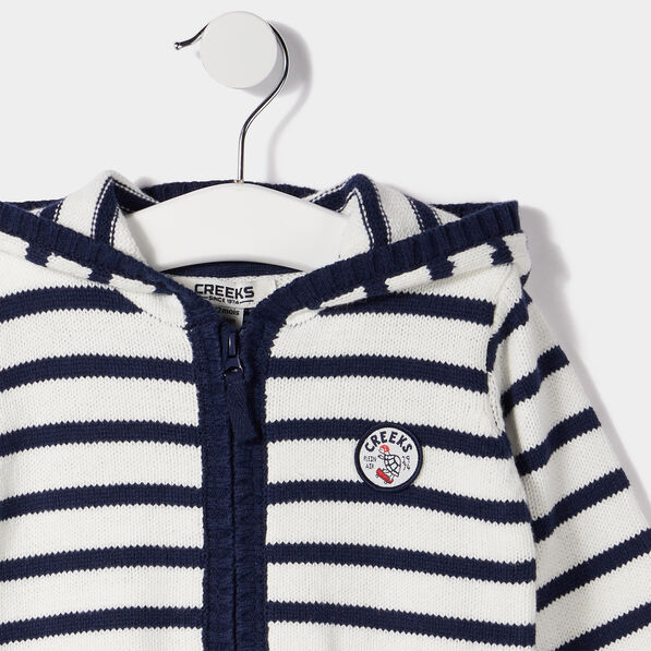 Gilet zippé à capuche Creeks bleu marine bébé garçon