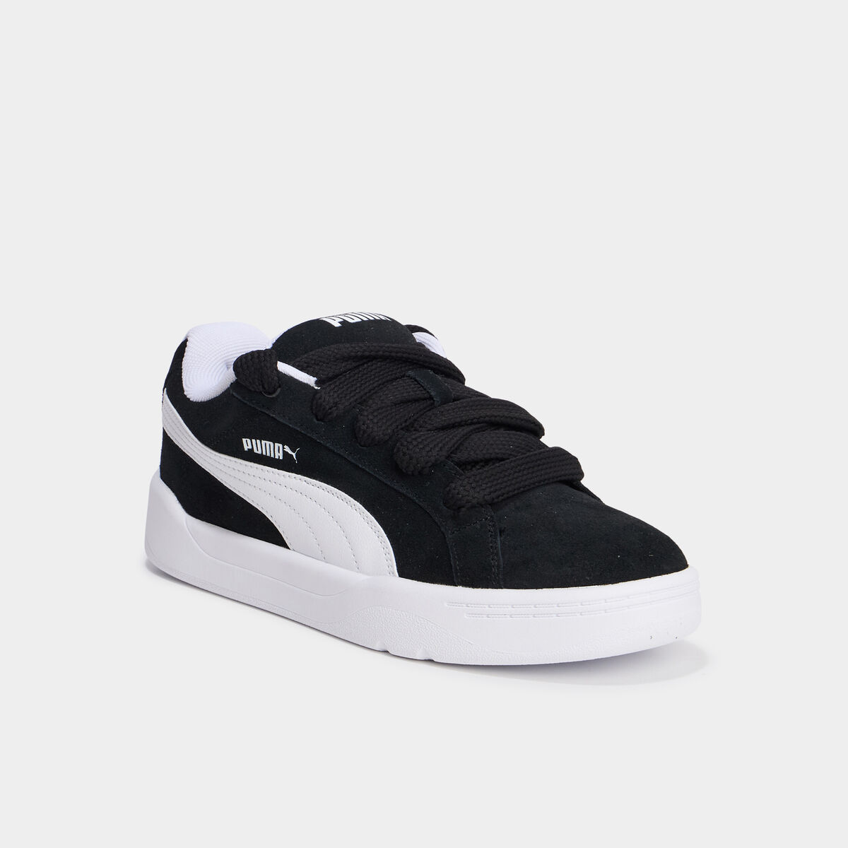 Tennis basses à lacets en cuir Puma noir garçon
