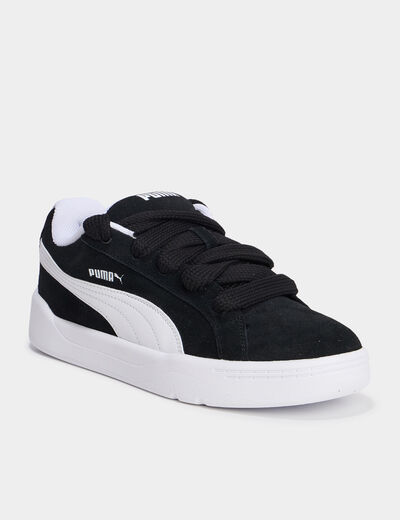 Tennis basses à lacets en cuir Puma noir garçon
