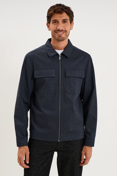 Surchemise zipp&eacute;e s&eacute;chage rapide bleu fonc&eacute; homme