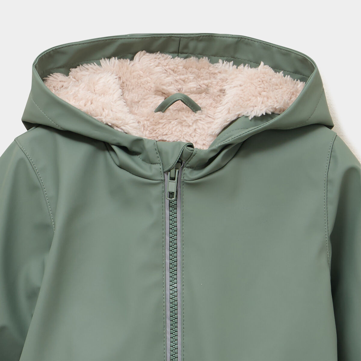 Parka imperm&eacute;able d&eacute;perlante fourr&eacute;e vert kaki b&eacute;b&eacute; gar&ccedil;on