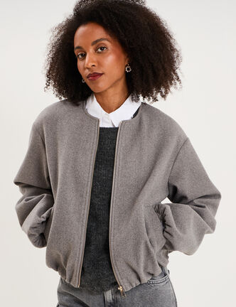 Veste boule oversize gris femme