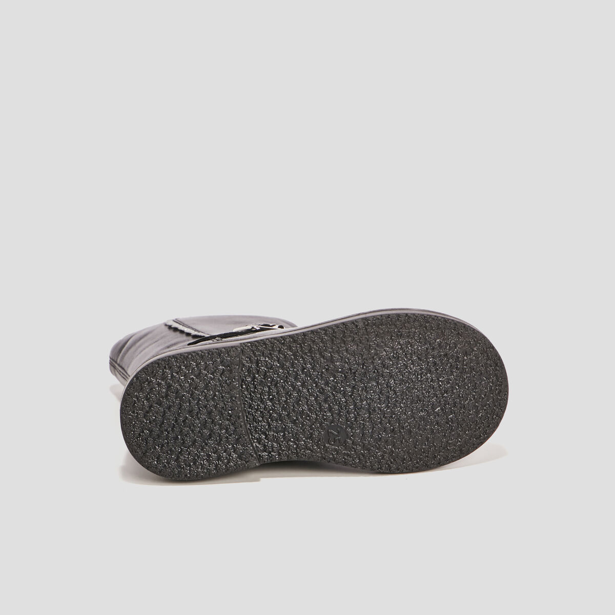 Bottes zippées en cuir noir fille