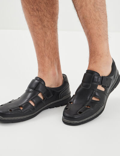Sandales à scratchs noir homme