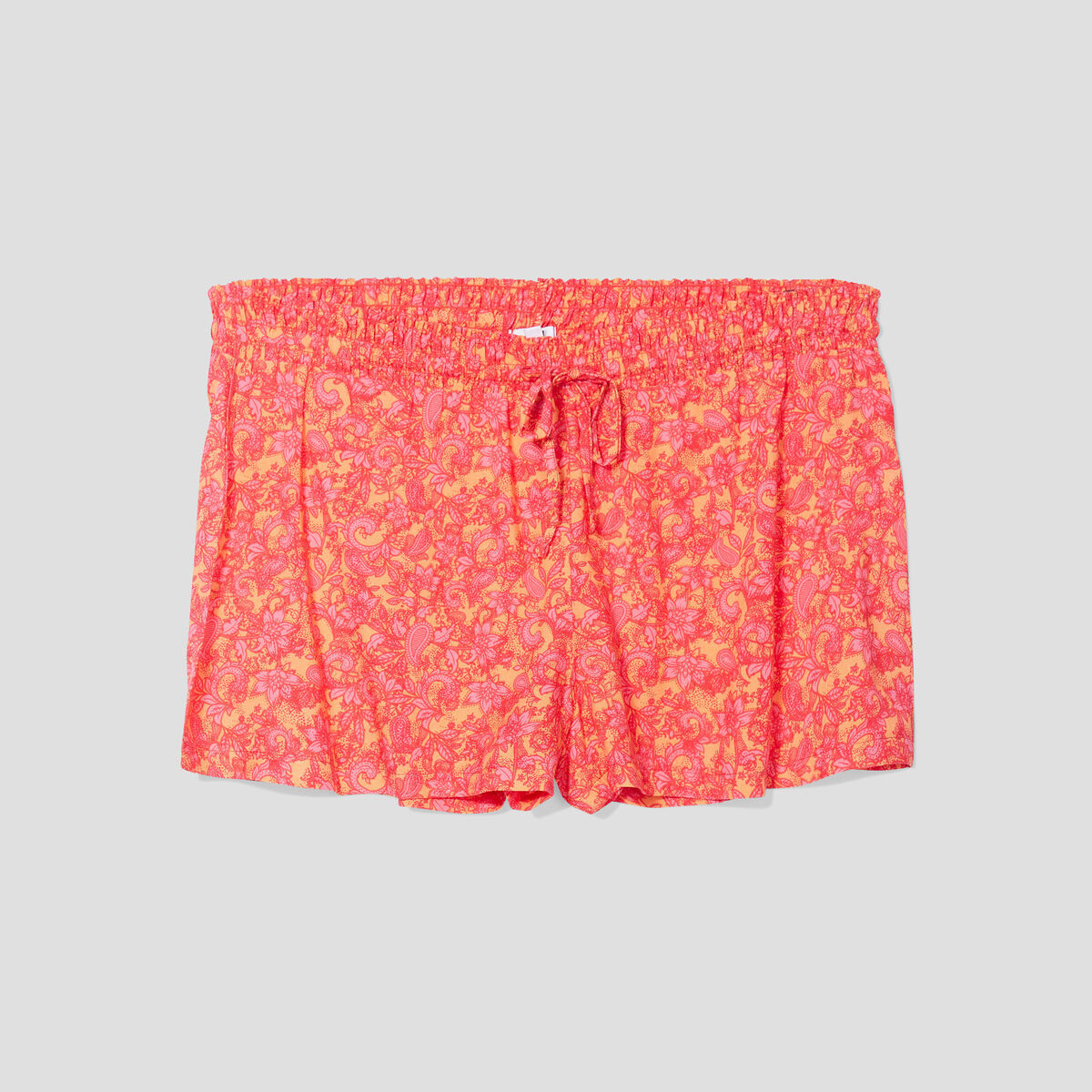 Short de pyjama orange femme