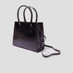 Sac à main aspect croco noir femme
