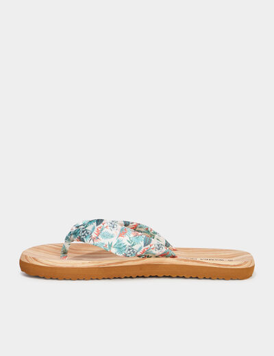 Tongs de plage esprit foulard multicolore femme