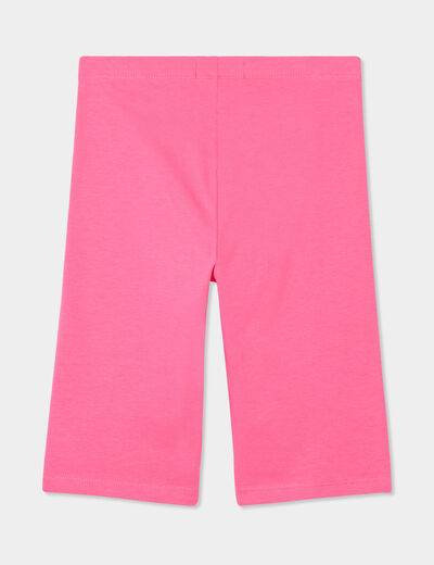 Legging cycliste coton taille élastiquée rose fushia fille