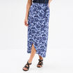 Jupe midi portefeuille bleu femme