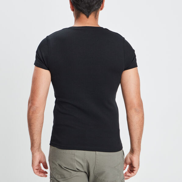 t shirt manches courtes ajuste noir homme T-shirt manches courtes ajusté noir homme