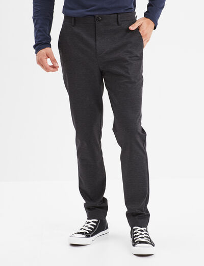 Pantalon chino slim noir homme