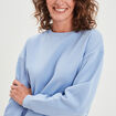 Sweat molleton avec col rond bleu clair femme