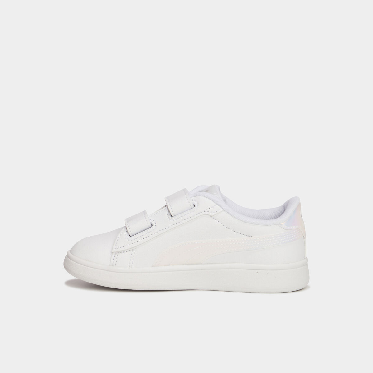 Tennis basses à scratchs Puma blanc fille