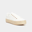Tennis basses en toile blanc femme