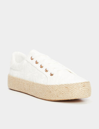 Tennis basses en toile blanc femme