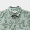 Chemise droite manches courtes coton vert kaki gar&ccedil;on