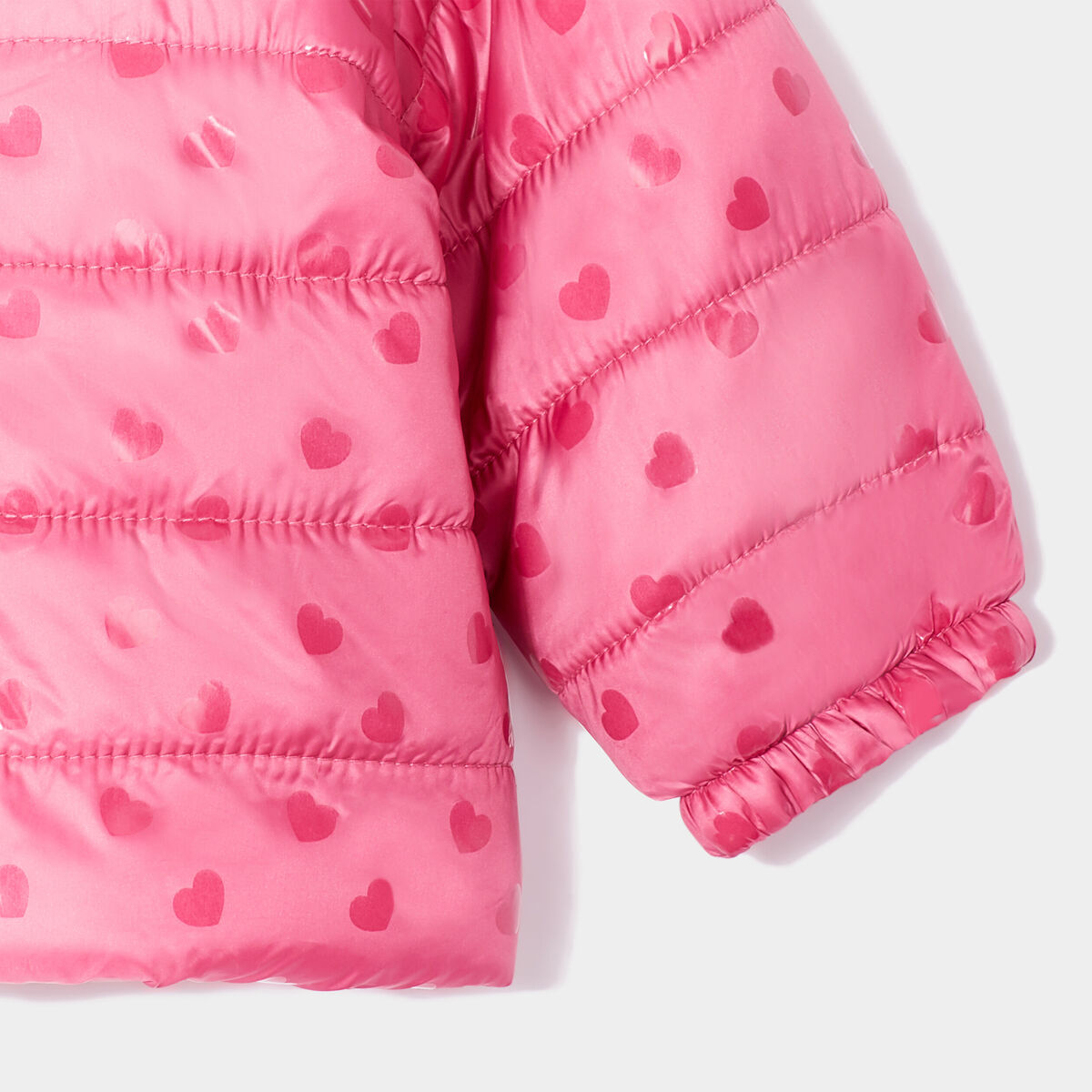 Doudoune oversize zippée à capuche vieux rose bébé fille