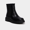 Boots chelsea zipp&eacute;es avec volants noir fille