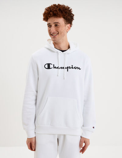 Sweat hoodie 1 poche molleton Champion blanc homme