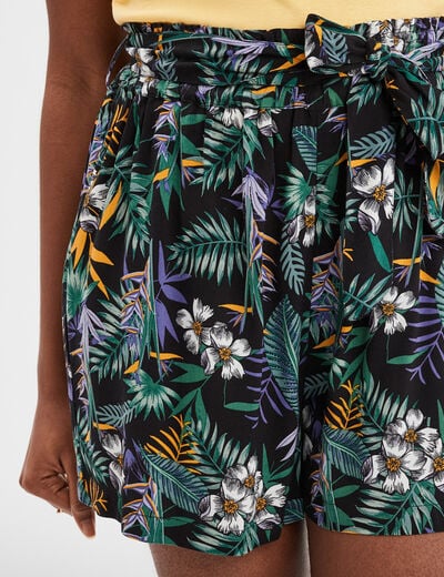 Short ample fluide noir femme