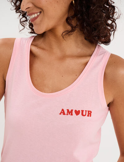 D&eacute;bardeur droit coton rose femme