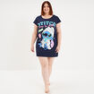 Chemise de nuit coton Stitch bleu marine femme grande taille
