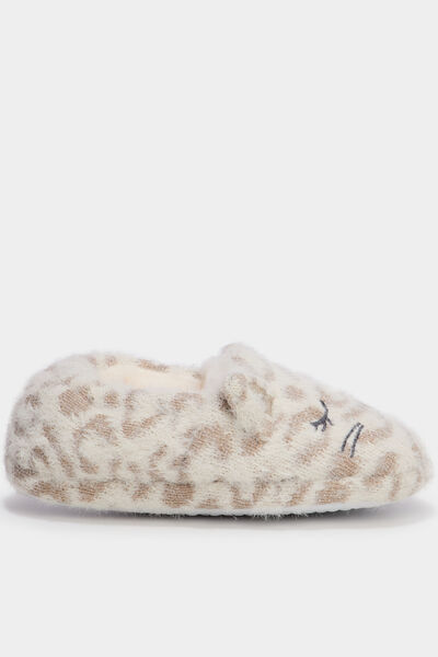 Chaussons doublure fausse fourrure sable fille