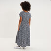 Robe longue col en V grossesse bleu marine femme maternit&eacute;