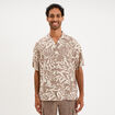 Chemise l&eacute;g&egrave;re textur&eacute;e manches courtes beige homme