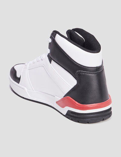 Baskets montantes à lacets blanc homme