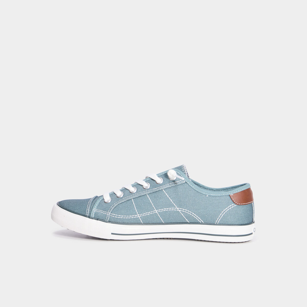Tennis basses en toile à lacets bleu homme